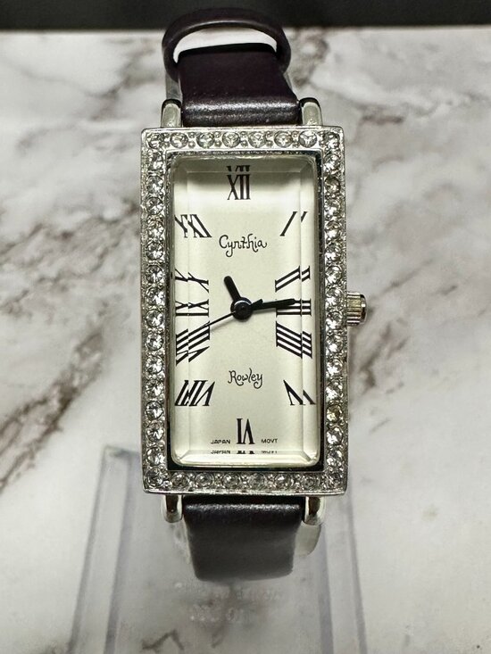 Cynthia Rowley Watch Women Sterling Silver Case Purple Leather Band New Battery main image 7